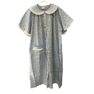 Vintage Carole‎ Size L Granny Gown Lace & Ruffle Pearl Snap Nos Nwt